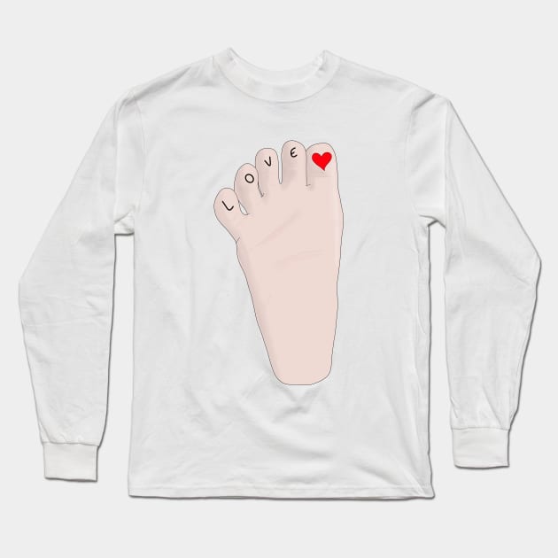 An adorable drawing of a baby's foot Long Sleeve T-Shirt by DiegoCarvalho